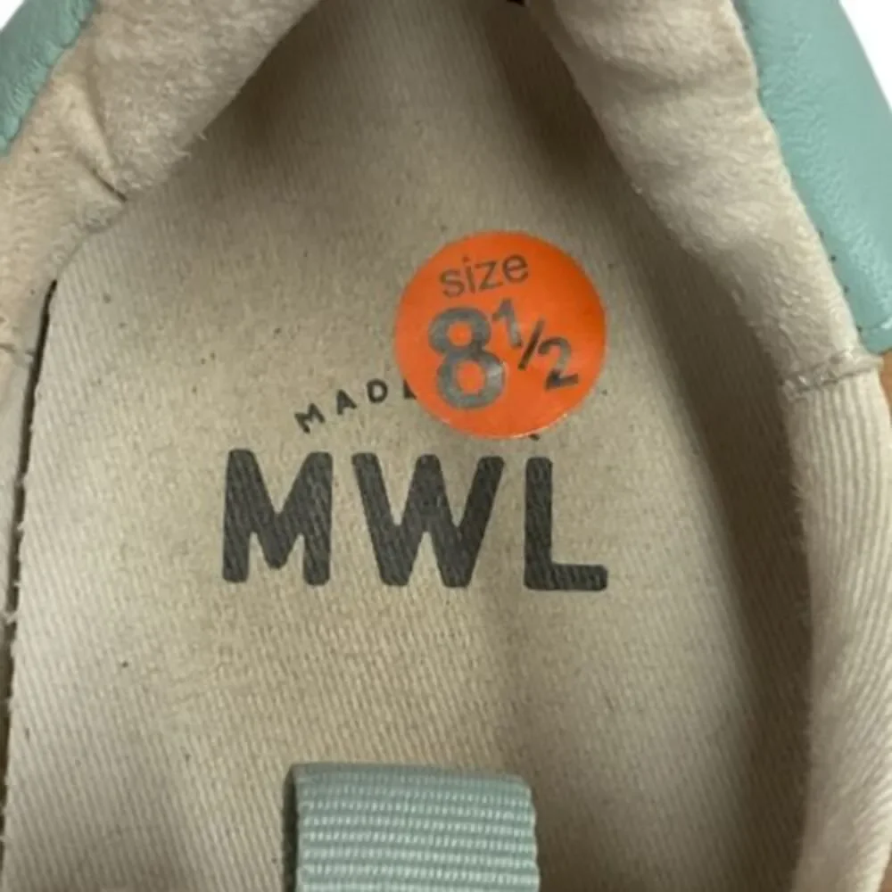 Madewell‎ Kickoff Trainer Sneakers Leopard Calf Hair Nubuck Faraway Sky Size 8.5